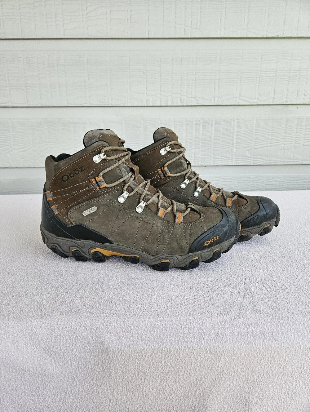 Oboz Bridger Hiking Boots Men SZ 12 WIDE Brown Sudan B-Dry Waterproof Hunting